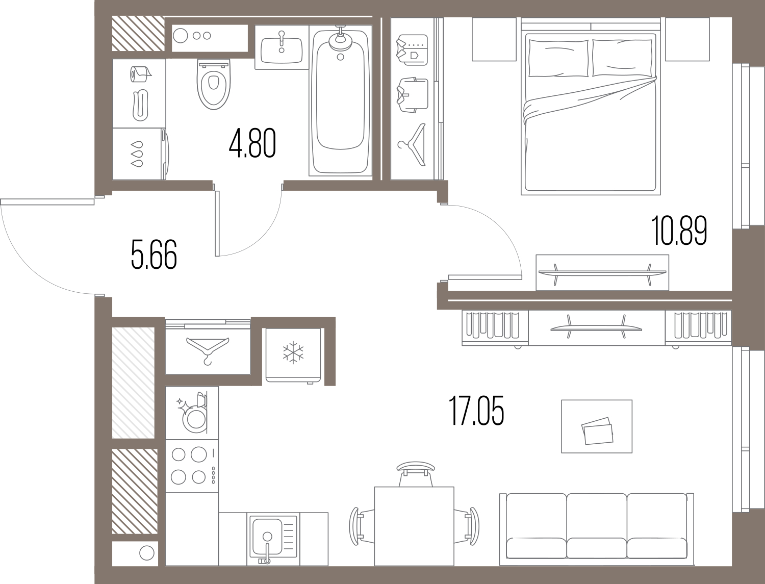 4-комнатная квартира с отделкой в ЖК Юнтолово на 14 этаже в 1 секции. Сдача в 2 кв. 2026 г.
