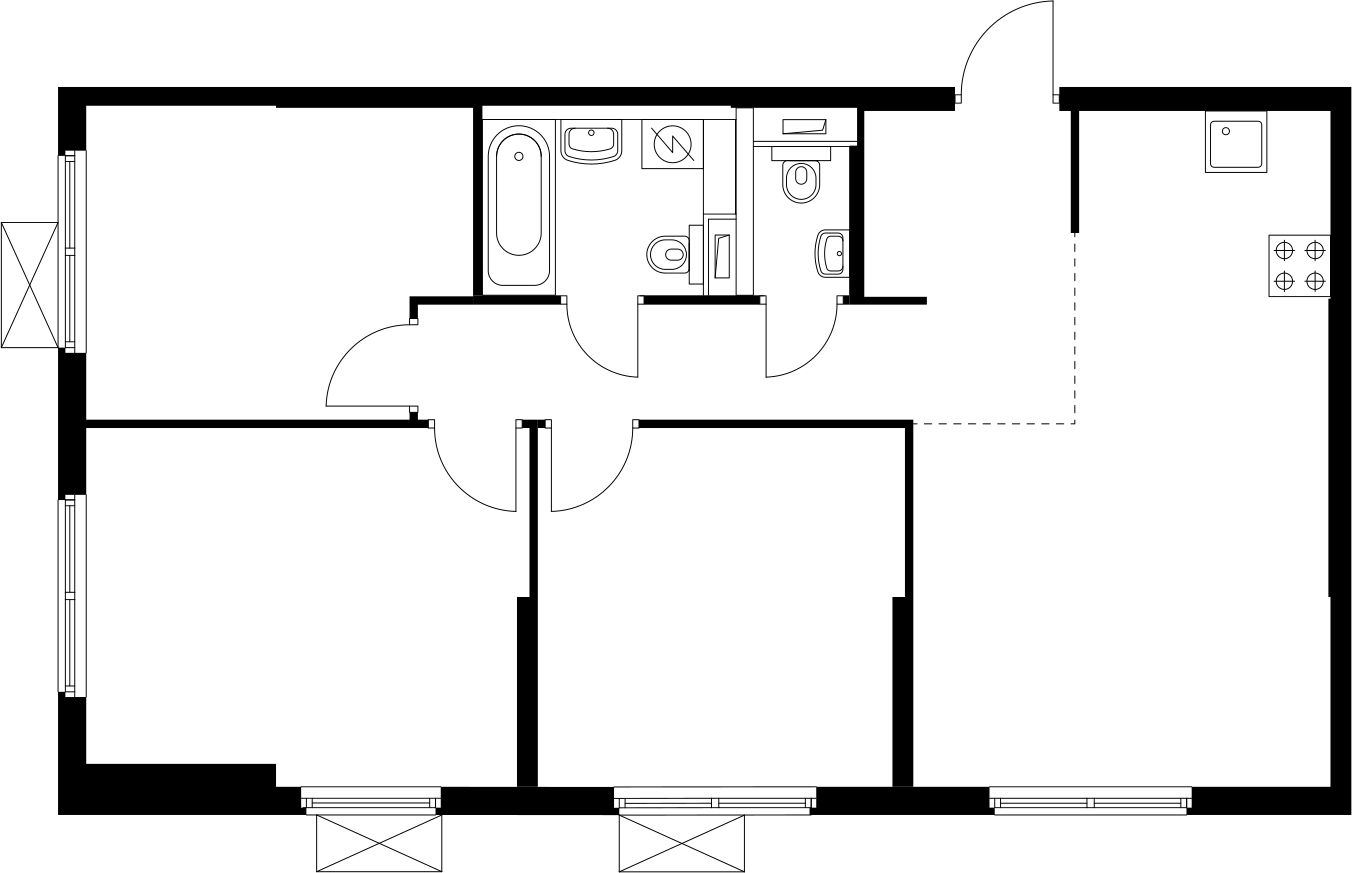 1-комнатная квартира (Студия) с отделкой в ЖК Янинский лес на 4 этаже в 2 секции. Сдача в 1 кв. 2026 г.