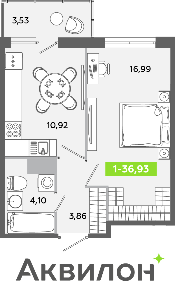 1-комнатная квартира (Студия) с отделкой в ЖК Таллинский парк на 11 этаже в 4 секции. Сдача в 3 кв. 2025 г.