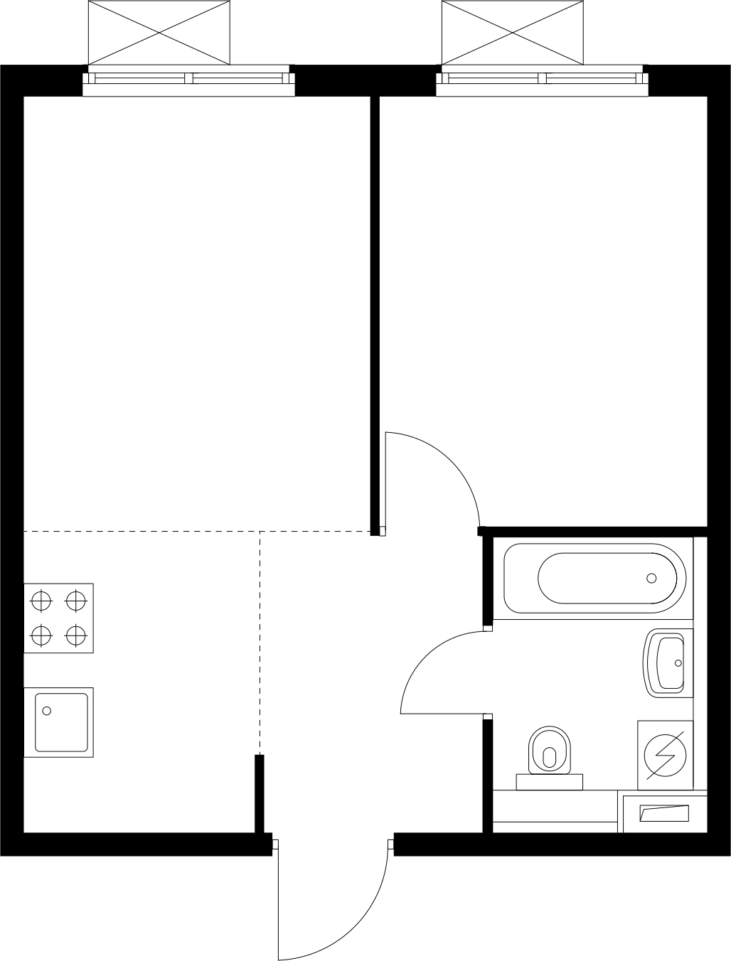 2-комнатная квартира с отделкой в ЖК Аквилон ЯНИНО на 1 этаже в 1 секции. Сдача в 4 кв. 2026 г.