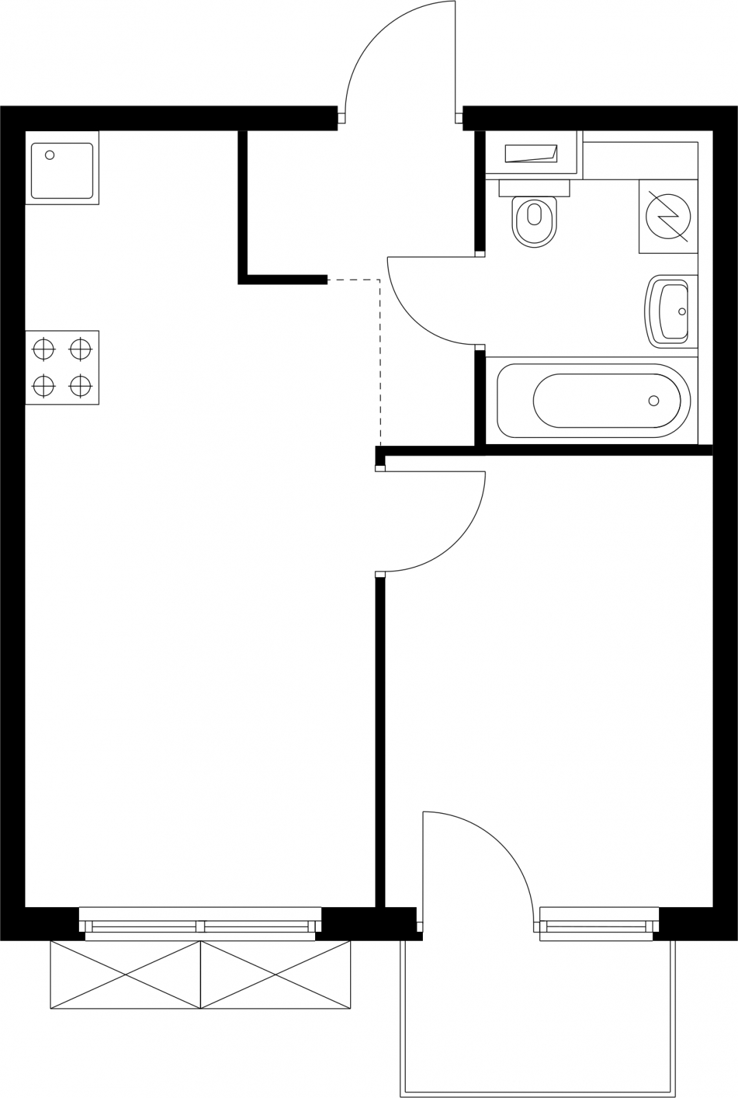 1-комнатная квартира с отделкой в ЖК Янинский лес на 13 этаже в 1 секции. Сдача в 4 кв. 2024 г.