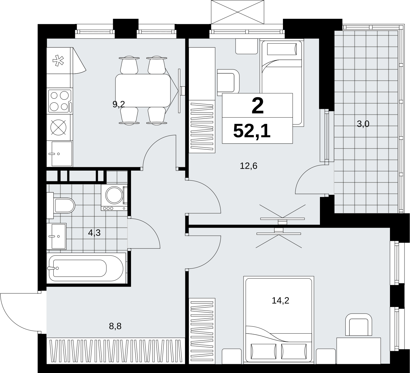 1-комнатная квартира в ЖК Скандинавия на 11 этаже в 1 секции. Сдача в 4 кв. 2026 г.