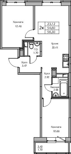 1-комнатная квартира (Студия) с отделкой в ЖК Таллинский парк на 11 этаже в 1 секции. Сдача в 4 кв. 2024 г.
