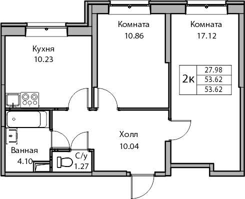 1-комнатная квартира (Студия) с отделкой в ЖК Янинский лес на 10 этаже в 3 секции. Сдача в 1 кв. 2026 г.