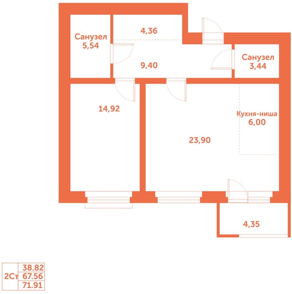 3-комнатная квартира с отделкой в ЖК Юнтолово на 18 этаже в 1 секции. Сдача в 2 кв. 2026 г.