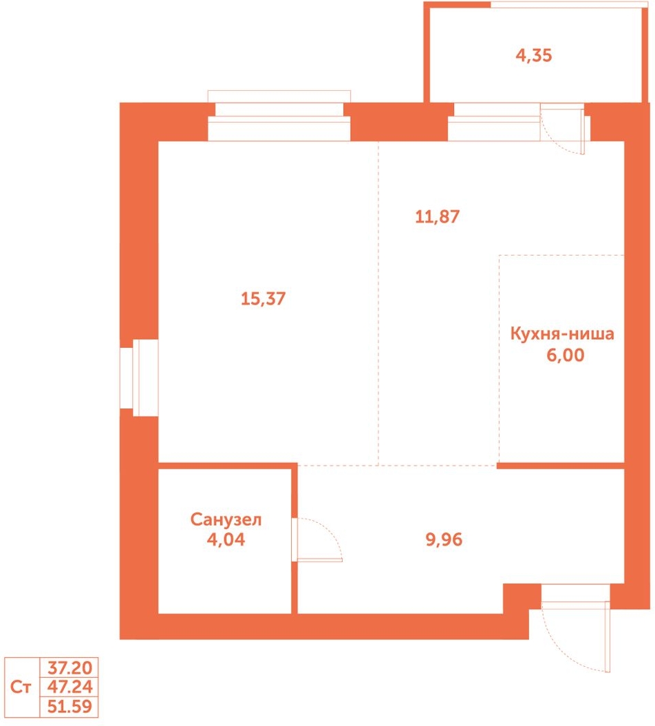 3-комнатная квартира с отделкой в ЖК Юнтолово на 9 этаже в 1 секции. Сдача в 2 кв. 2026 г.