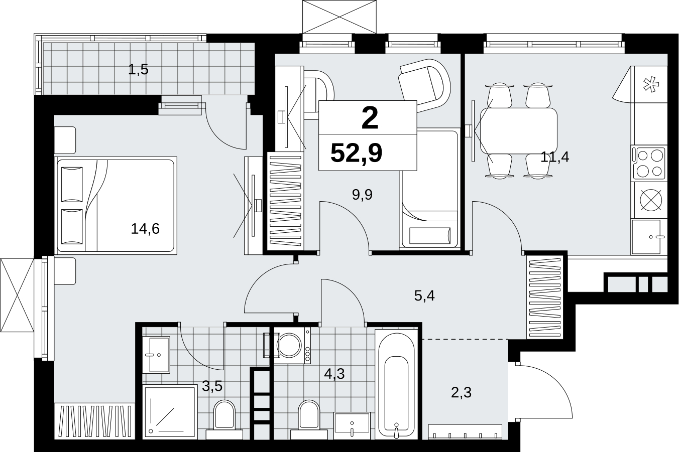 1-комнатная квартира с отделкой в ЖК Скандинавия на 10 этаже в 1 секции. Сдача в 1 кв. 2027 г.