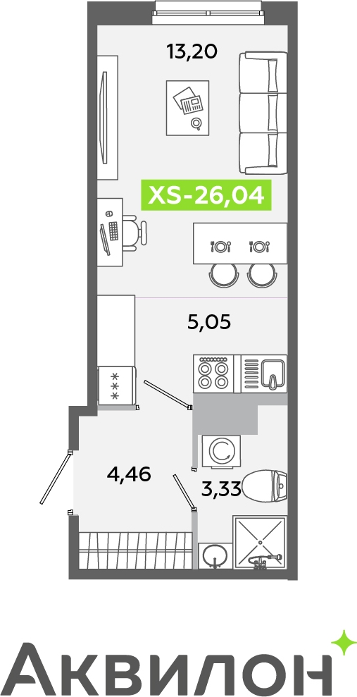 3-комнатная квартира с отделкой в ЖК Русское солнце на 6 этаже в 1 секции. Сдача в 4 кв. 2024 г.