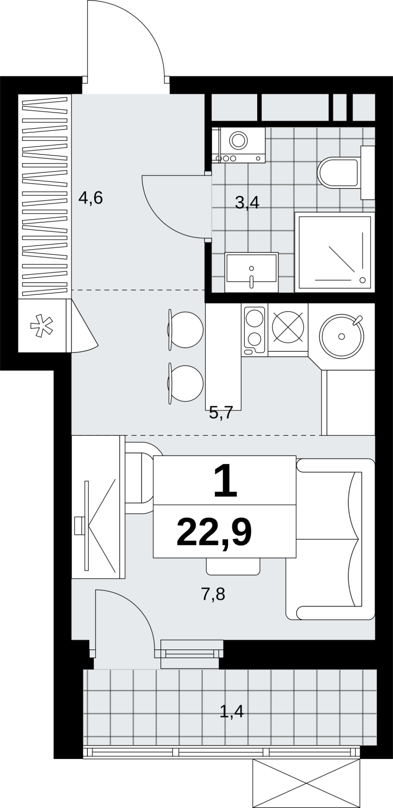 2-комнатная квартира с отделкой в ЖК Скандинавия на 2 этаже в 1 секции. Сдача в 1 кв. 2027 г.