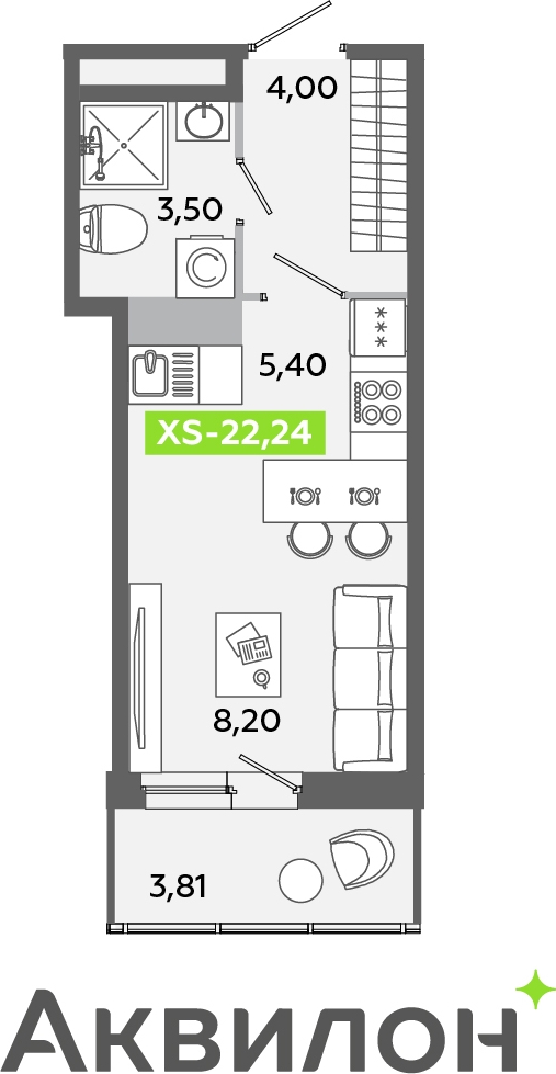 4-комнатная квартира с отделкой в ЖК Юнтолово на 6 этаже в 1 секции. Сдача в 2 кв. 2026 г.