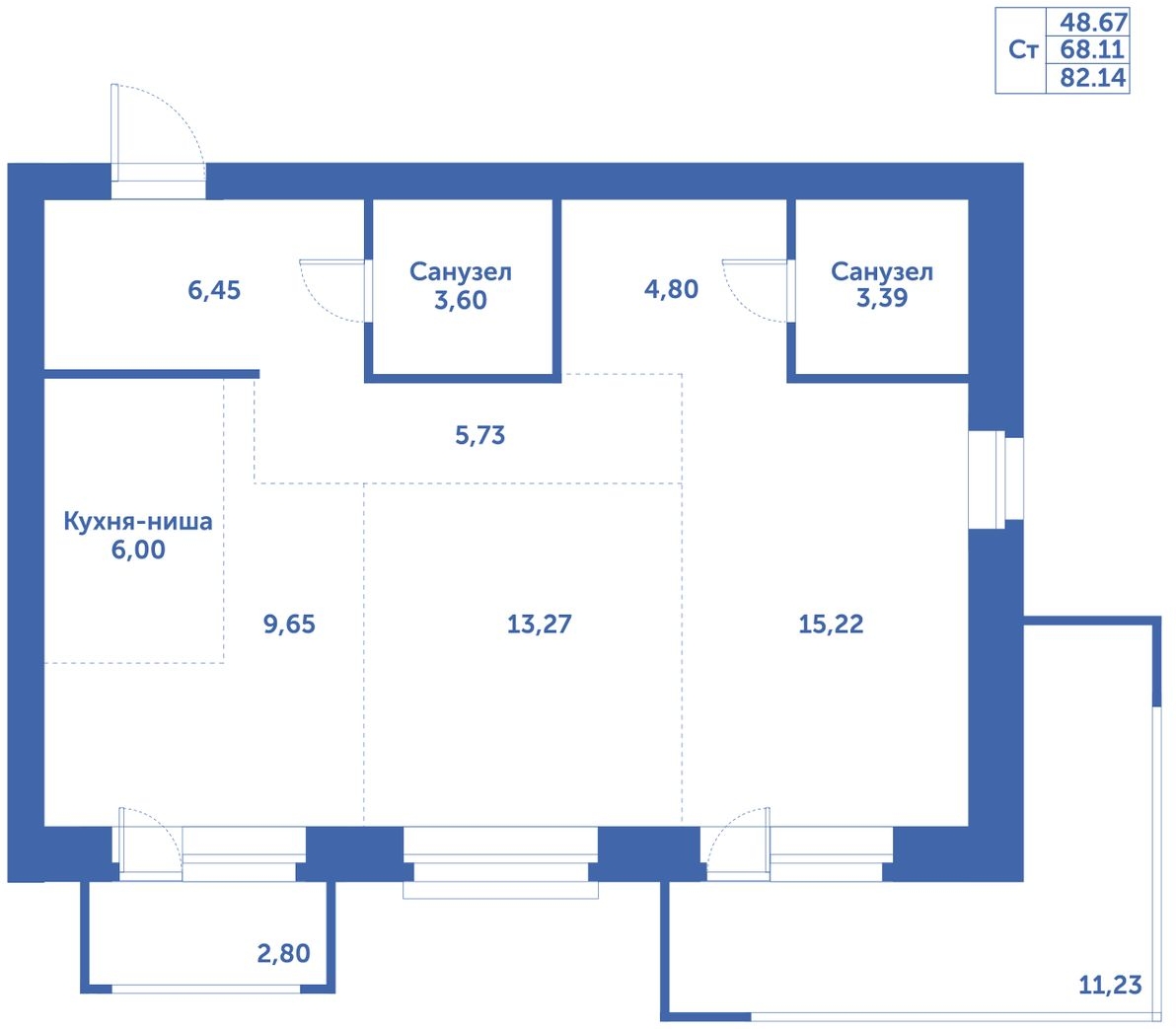 4-комнатная квартира с отделкой в ЖК Юнтолово на 16 этаже в 1 секции. Сдача в 2 кв. 2026 г.