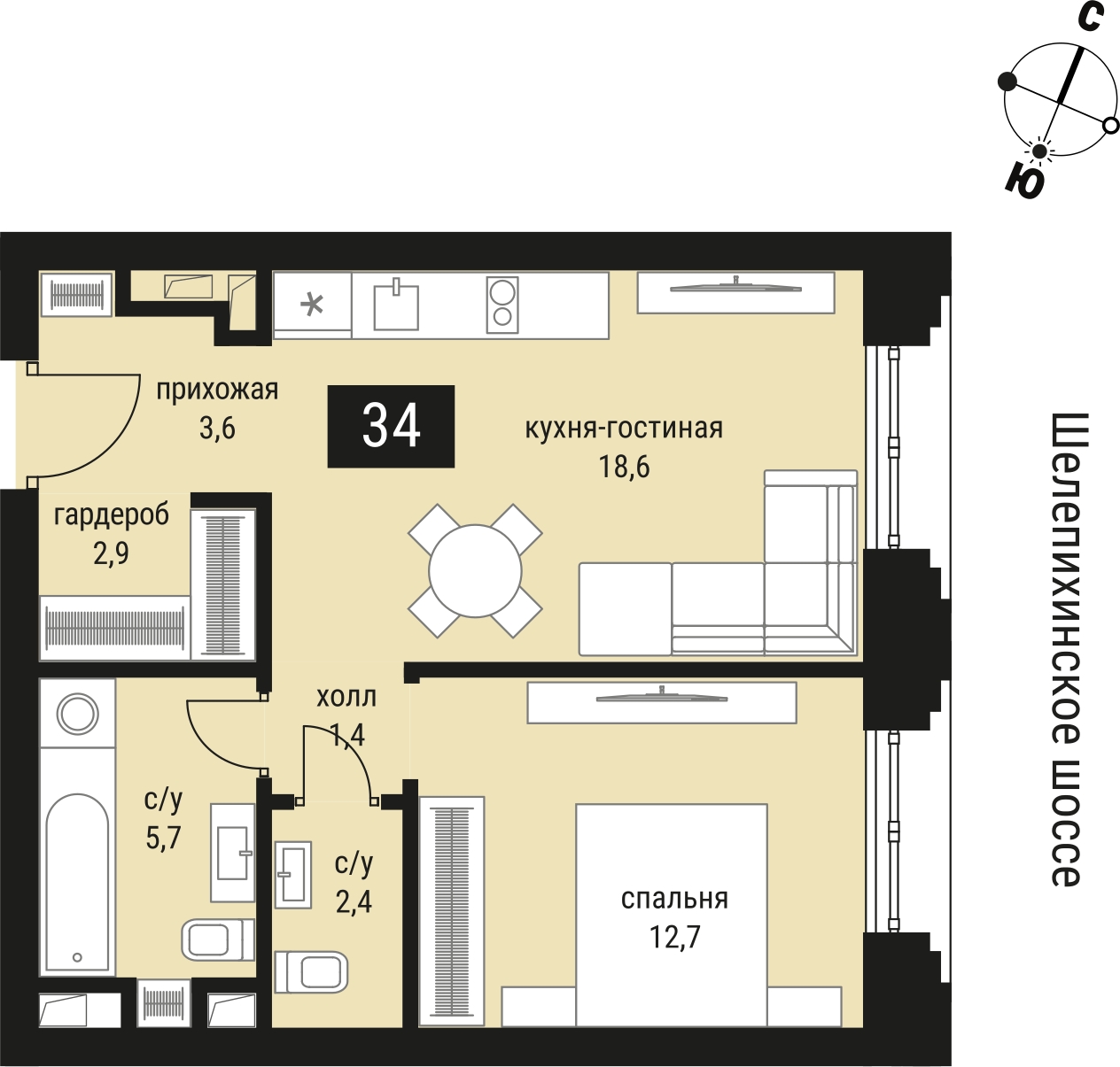 4-комнатная квартира с отделкой в ЖК Юнтолово на 15 этаже в 1 секции. Сдача в 2 кв. 2026 г.
