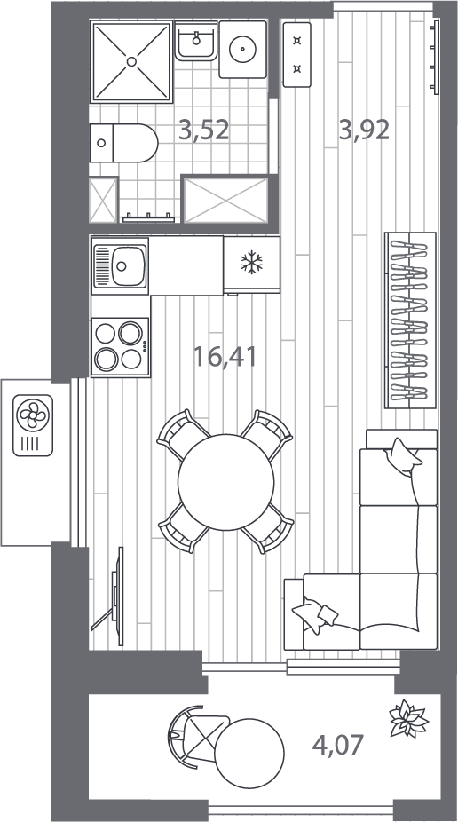 3-комнатная квартира с отделкой в ЖК Юнтолово на 6 этаже в 1 секции. Сдача в 2 кв. 2026 г.