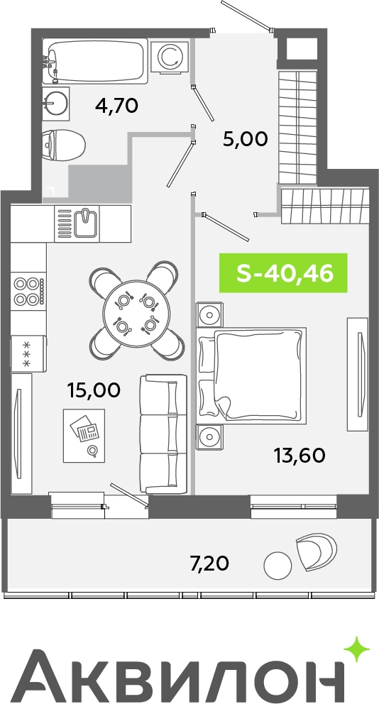 3-комнатная квартира с отделкой в ЖК Юнтолово на 3 этаже в 1 секции. Сдача в 2 кв. 2026 г.