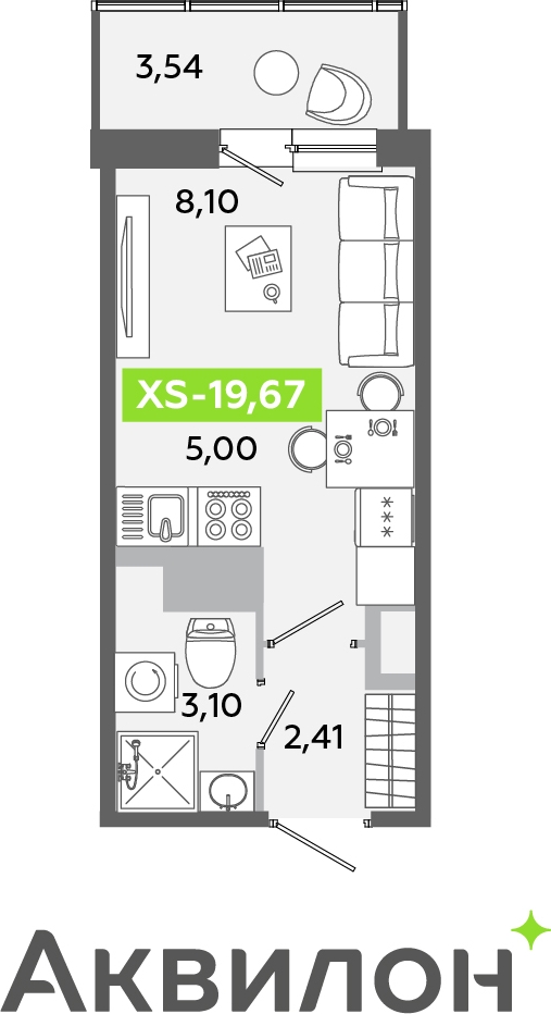 2-комнатная квартира с отделкой в ЖК Русское солнце на 18 этаже в 1 секции. Сдача в 4 кв. 2024 г.