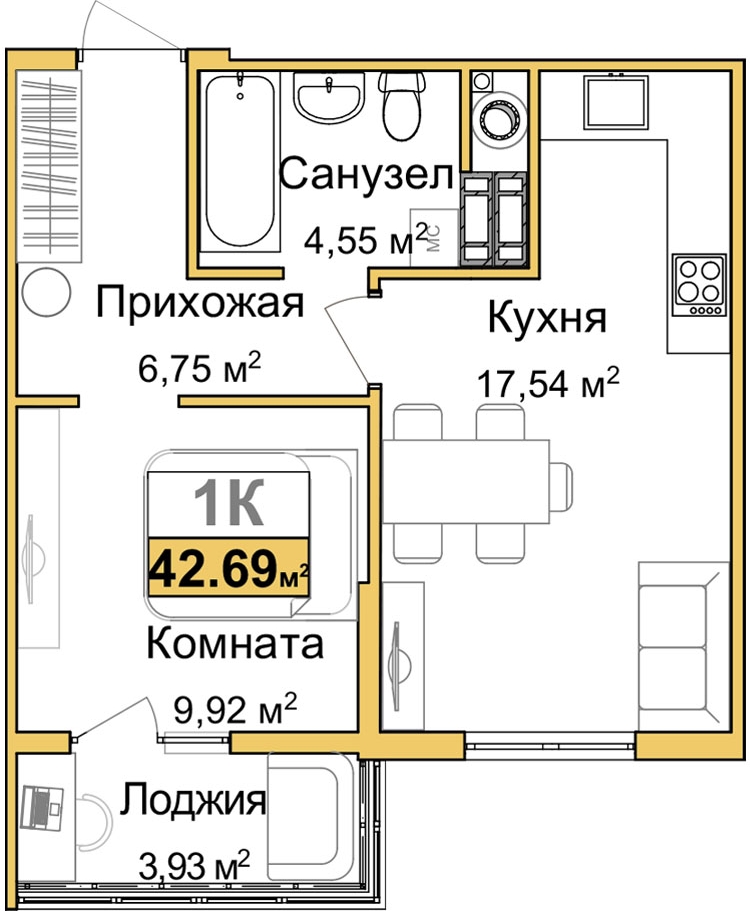 1-комнатная квартира с отделкой в ЖК Город мира на 2 этаже в 1 секции. Сдача в 4 кв. 2026 г.