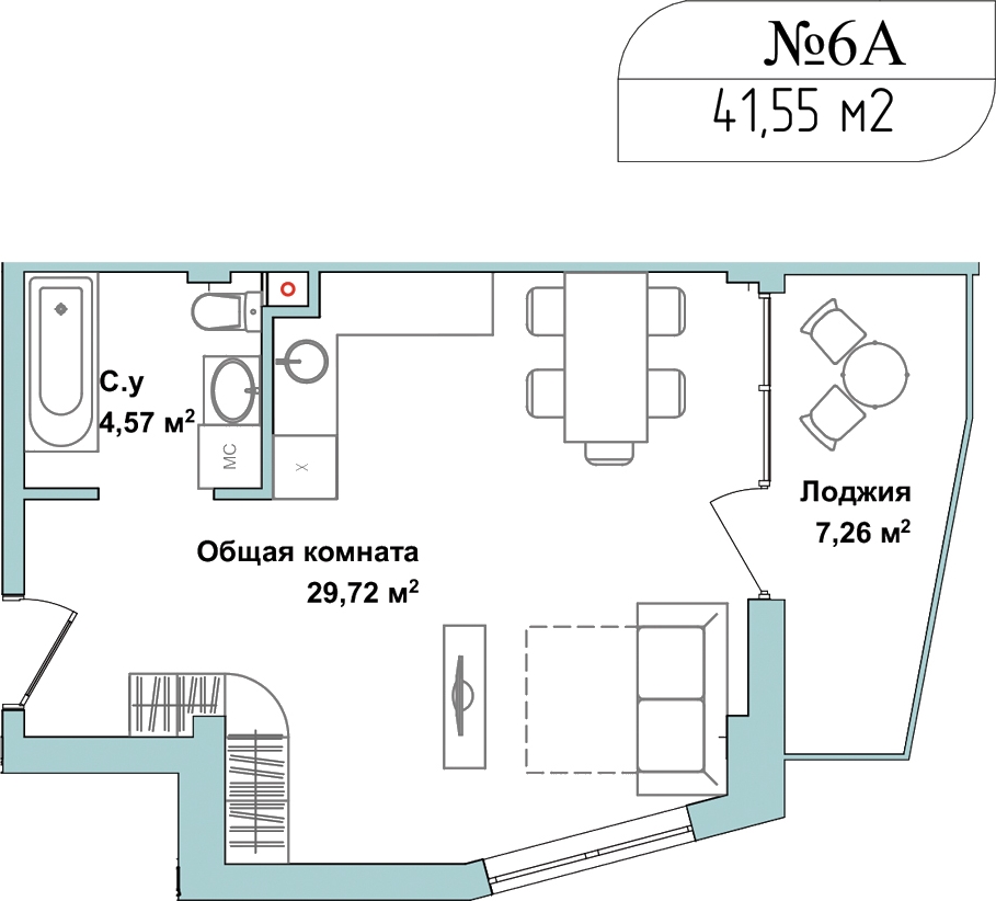 1-комнатная квартира (Студия) с отделкой в ЖК Garden на 1 этаже в 1 секции. Дом сдан.