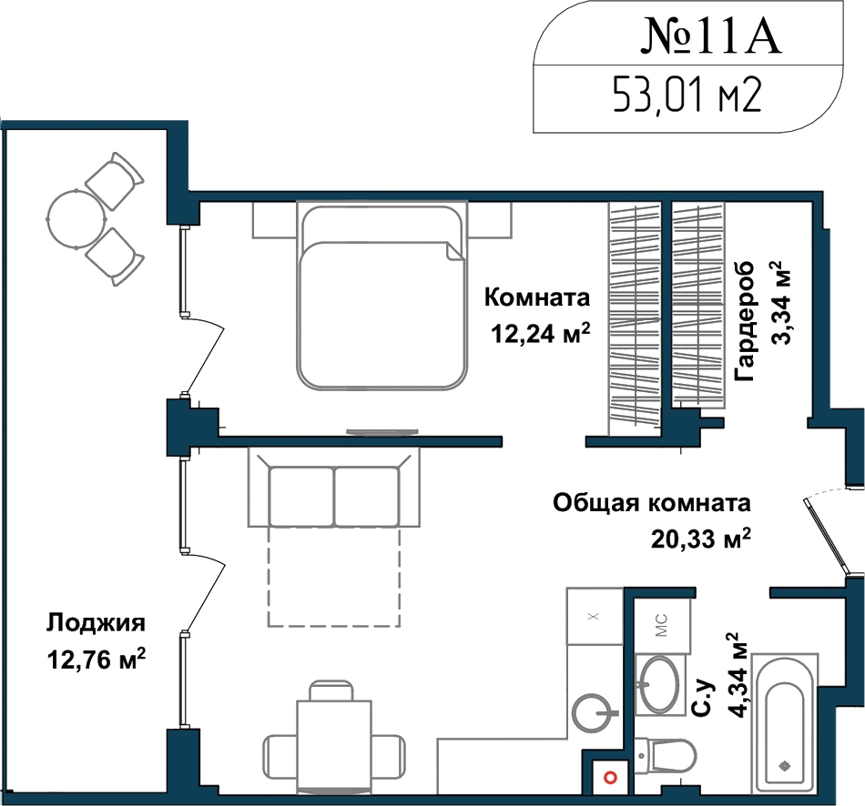 2-комнатная квартира с отделкой в ЖК Garden на 1 этаже в 1 секции. Дом сдан.