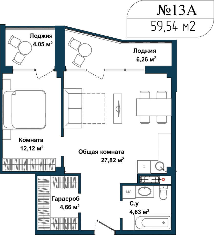 2-комнатная квартира с отделкой в ЖК Garden на 1 этаже в 1 секции. Дом сдан.