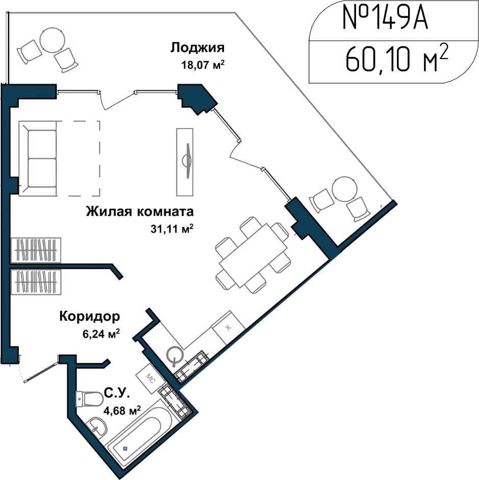 1-комнатная квартира (Студия) с отделкой в ЖК Garden на 4 этаже в 1 секции. Дом сдан.