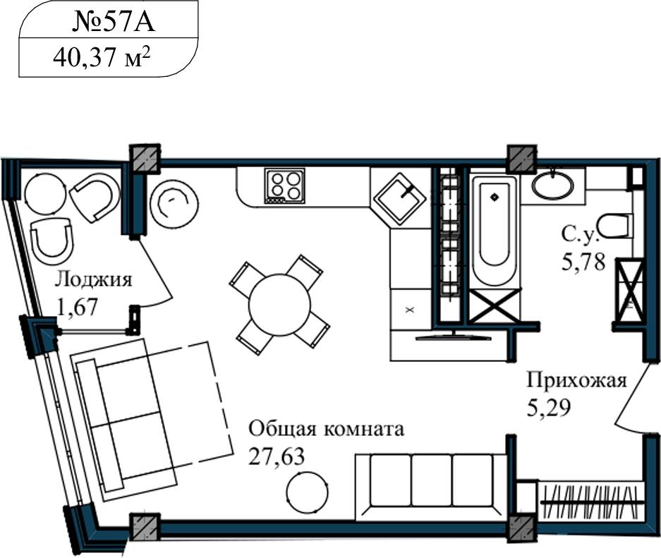 1-комнатная квартира (Студия) с отделкой в ЖК Garden на 2 этаже в 1 секции. Дом сдан.