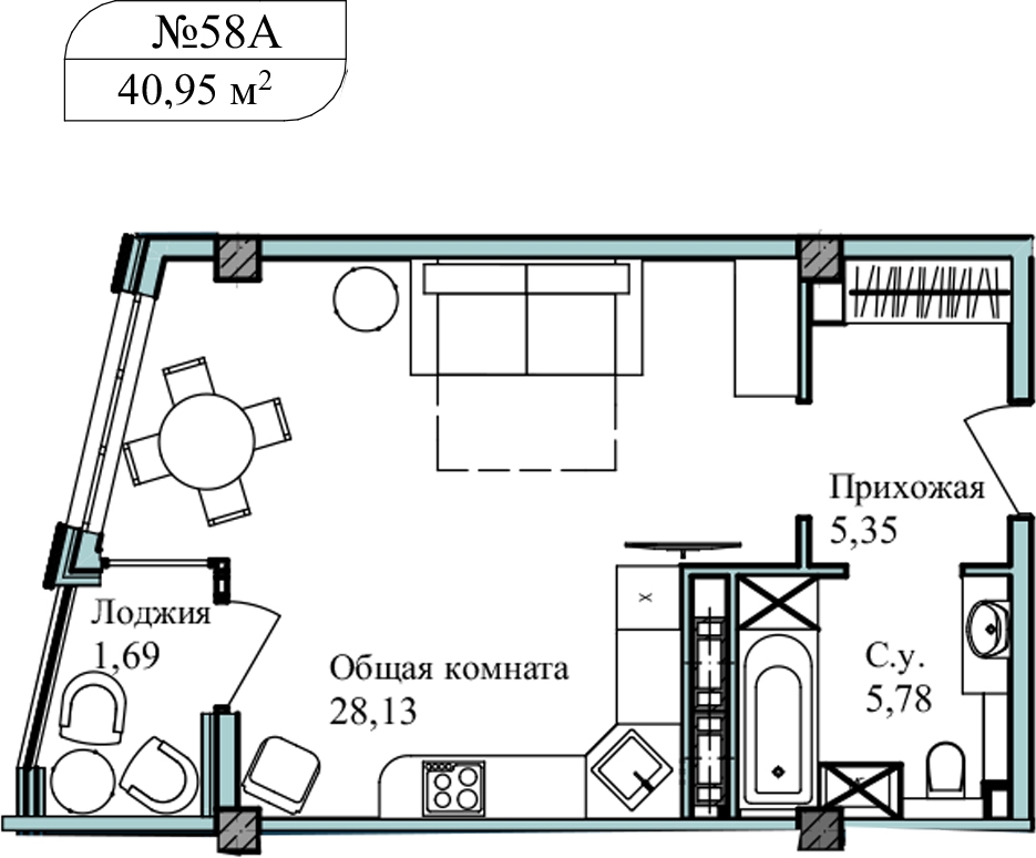 1-комнатная квартира (Студия) с отделкой в ЖК Garden на 2 этаже в 1 секции. Дом сдан.