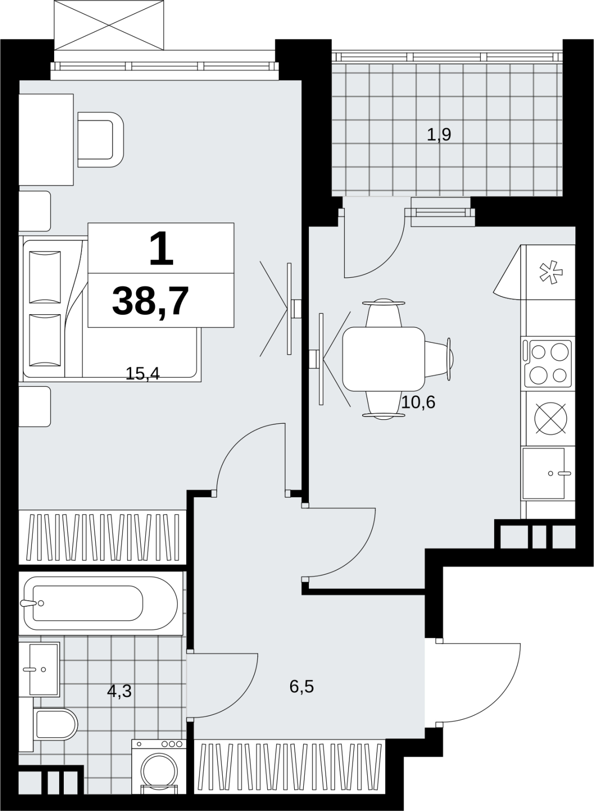 1-комнатная квартира с отделкой в ЖК Скандинавия на 8 этаже в 2 секции. Сдача в 1 кв. 2027 г.