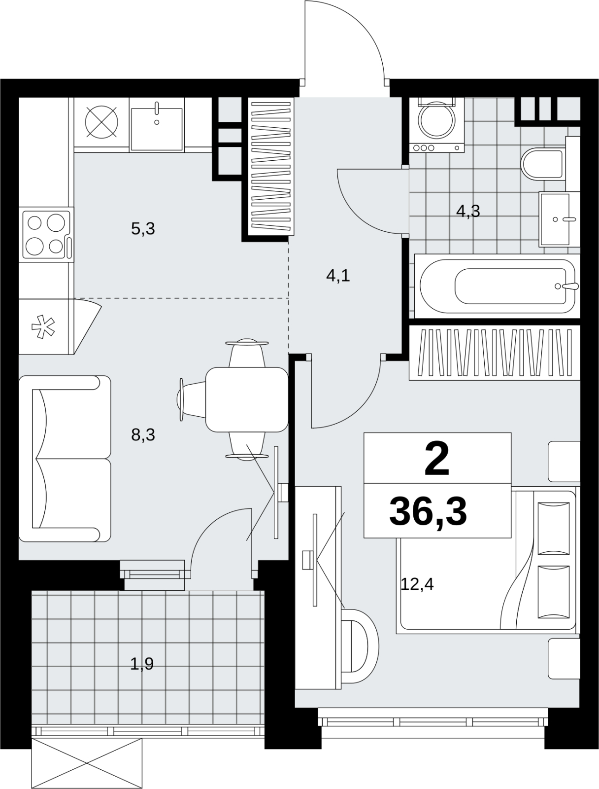 4-комнатная квартира с отделкой в ЖК Скандинавия на 10 этаже в 2 секции. Сдача в 1 кв. 2027 г.