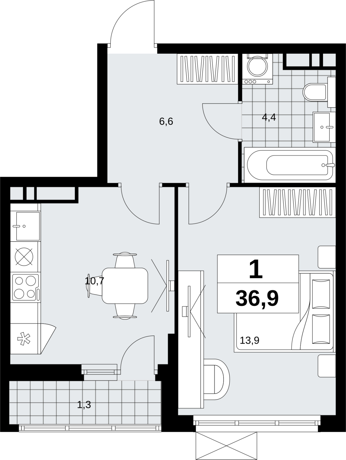 4-комнатная квартира с отделкой в ЖК Скандинавия на 6 этаже в 1 секции. Сдача в 1 кв. 2027 г.