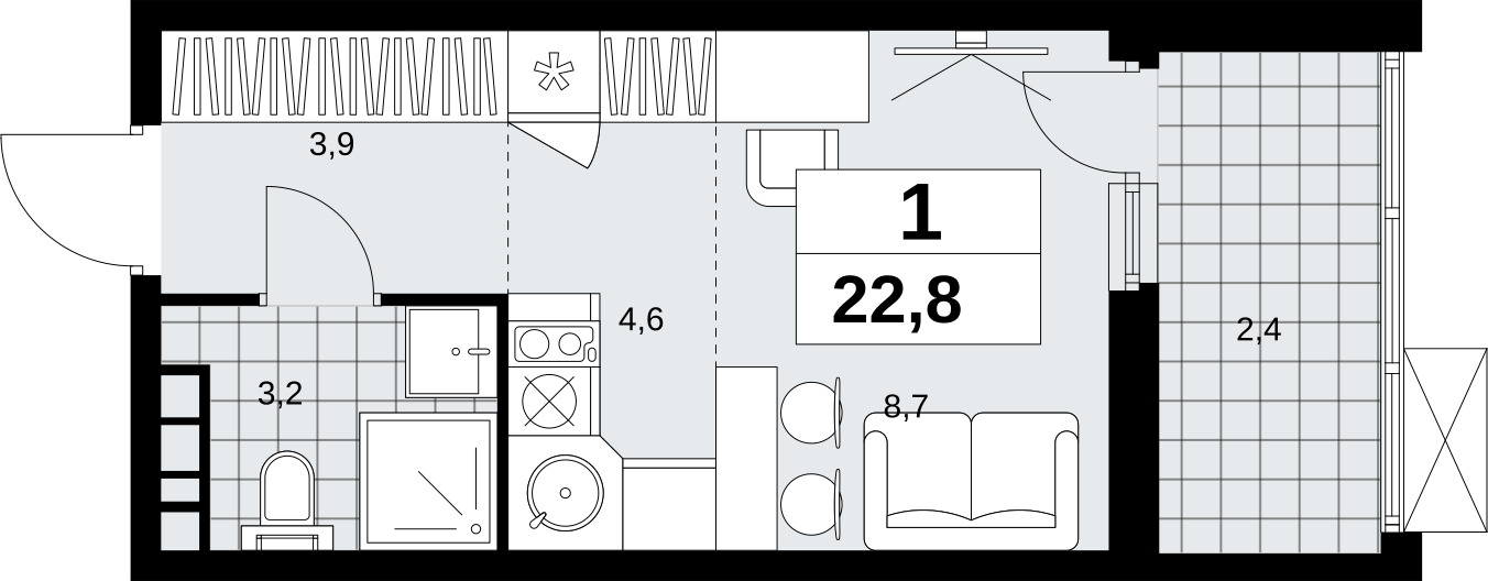 2-комнатная квартира с отделкой в ЖК Скандинавия на 9 этаже в 2 секции. Сдача в 1 кв. 2027 г.