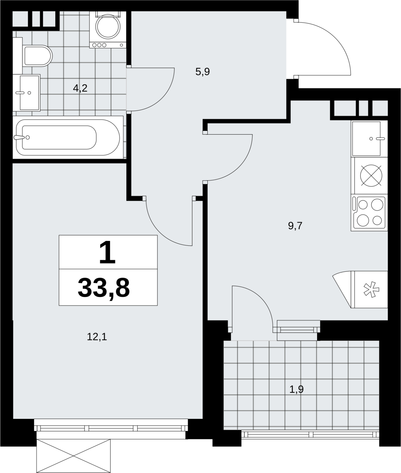 2-комнатная квартира с отделкой в ЖК Скандинавия на 8 этаже в 1 секции. Сдача в 1 кв. 2027 г.