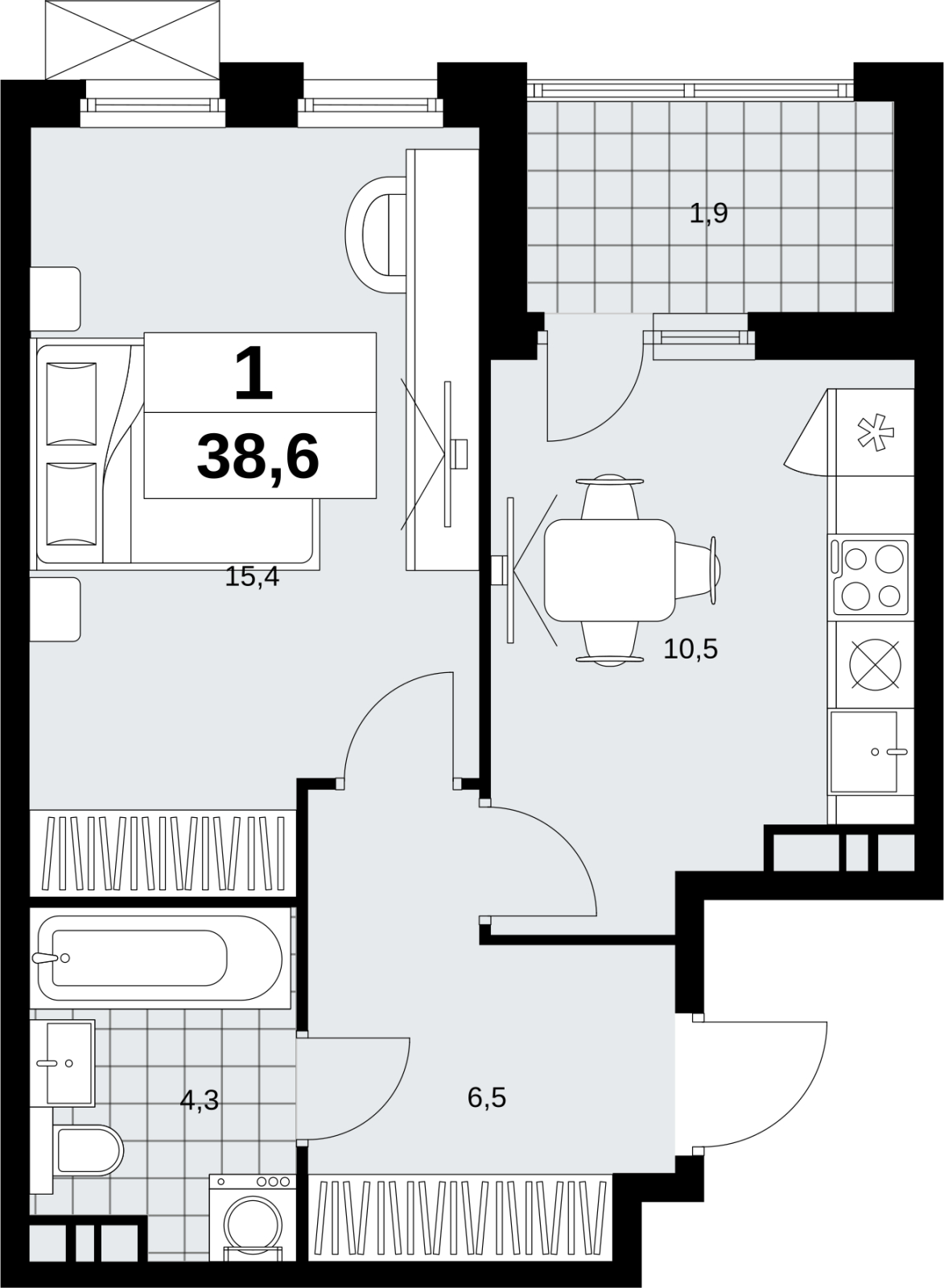 1-комнатная квартира с отделкой в ЖК Скандинавия на 13 этаже в 1 секции. Сдача в 1 кв. 2027 г.