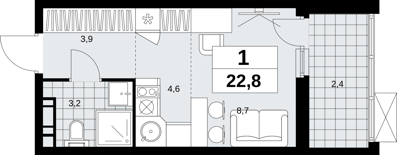1-комнатная квартира с отделкой в ЖК Скандинавия на 16 этаже в 1 секции. Сдача в 1 кв. 2027 г.