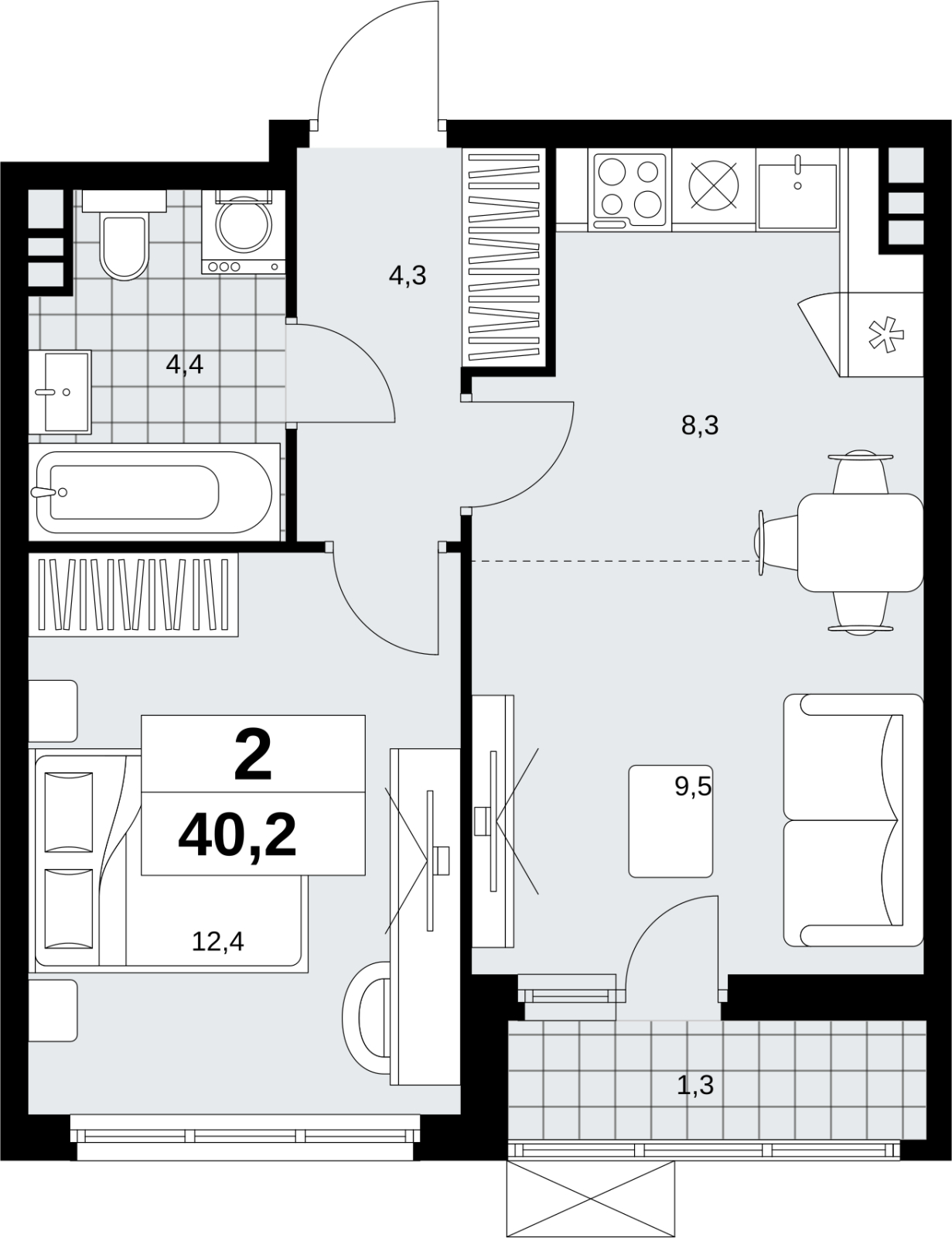 4-комнатная квартира с отделкой в ЖК Скандинавия на 12 этаже в 1 секции. Сдача в 1 кв. 2027 г.