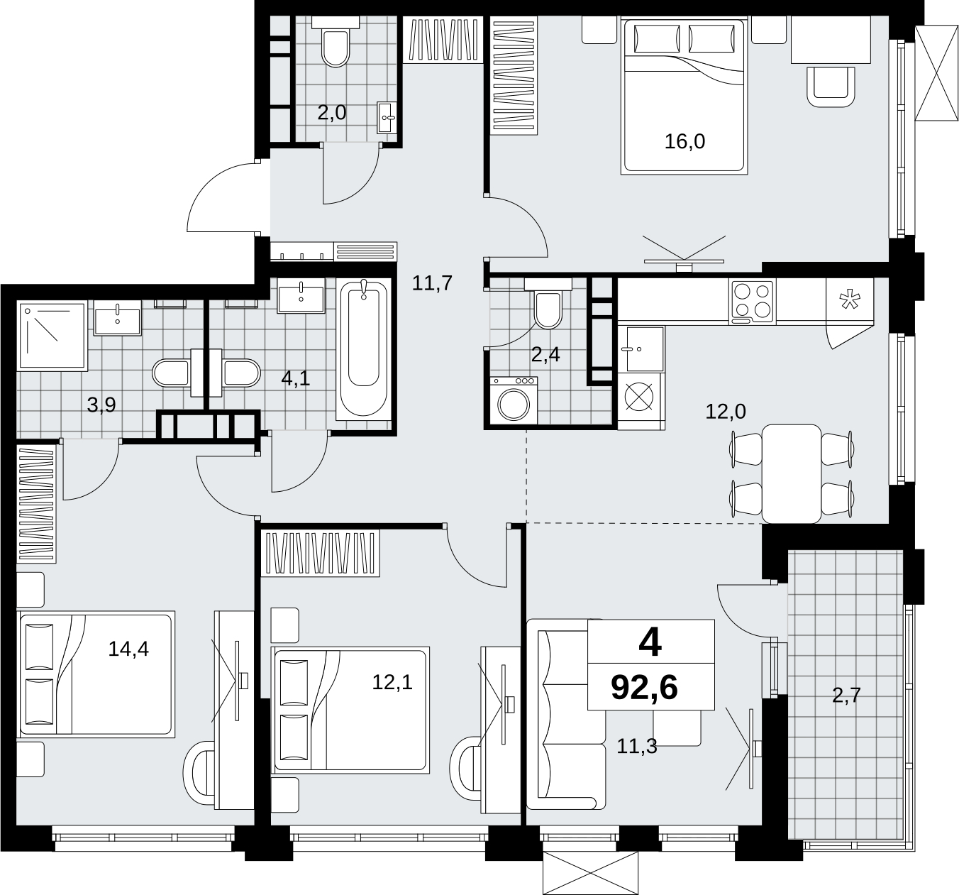 2-комнатная квартира с отделкой в ЖК Скандинавия на 18 этаже в 1 секции. Сдача в 1 кв. 2027 г.