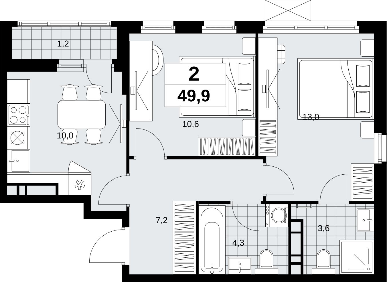 4-комнатная квартира с отделкой в ЖК Скандинавия на 14 этаже в 1 секции. Сдача в 1 кв. 2027 г.