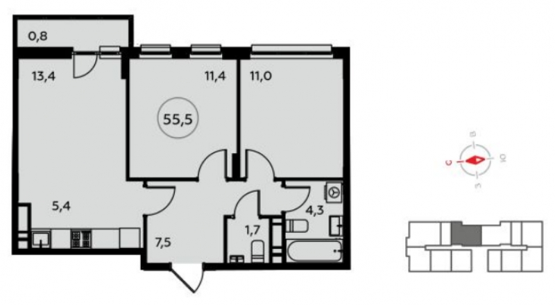 4-комнатная квартира с отделкой в ЖК Скандинавия на 18 этаже в 1 секции. Сдача в 1 кв. 2027 г.