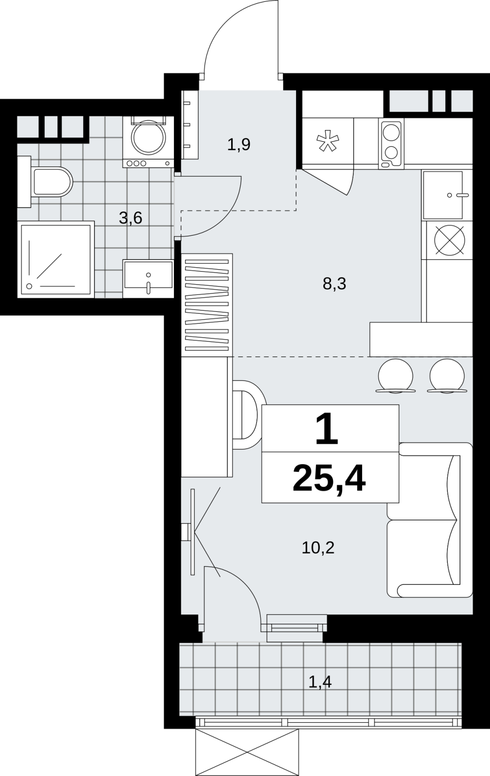 3-комнатная квартира в ЖК Скандинавия на 11 этаже в 2 секции. Сдача в 4 кв. 2026 г.