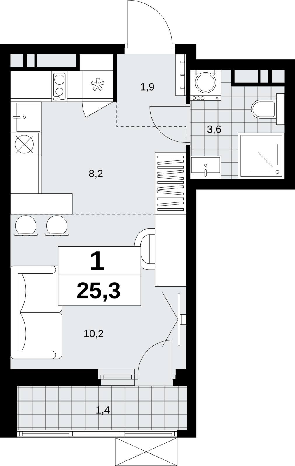 2-комнатная квартира в ЖК Скандинавия на 2 этаже в 1 секции. Сдача в 3 кв. 2024 г.