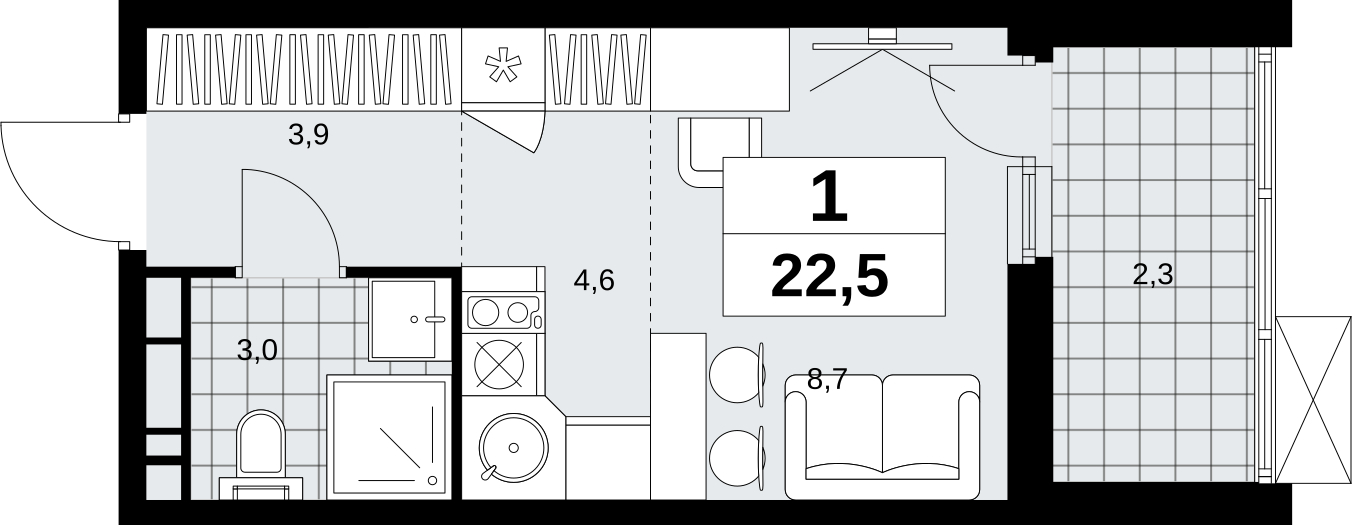4-комнатная квартира в ЖК Скандинавия на 16 этаже в 1 секции. Сдача в 4 кв. 2026 г.