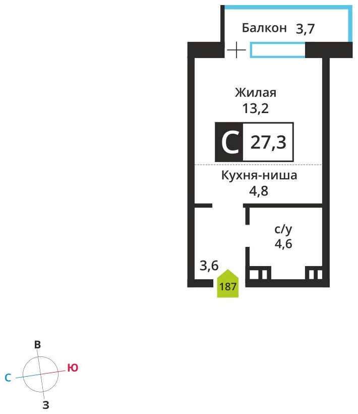 4-комнатная квартира в ЖК Headliner на 15 этаже в 2 секции. Сдача в 4 кв. 2022 г.