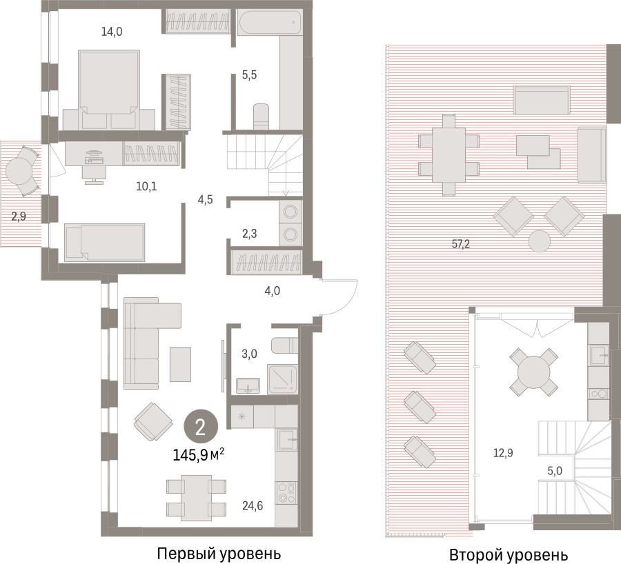 2-комнатная квартира с отделкой в ЖК Первый квартал на 7 этаже в 8 секции. Сдача в 1 кв. 2025 г.