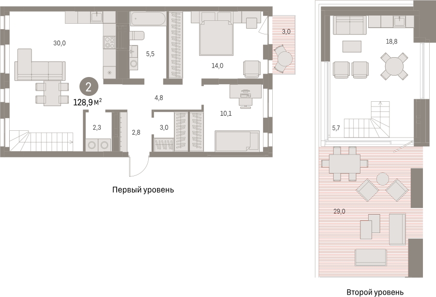 2-комнатная квартира с отделкой в ЖК Первый квартал на 1 этаже в 6 секции. Сдача в 1 кв. 2025 г.