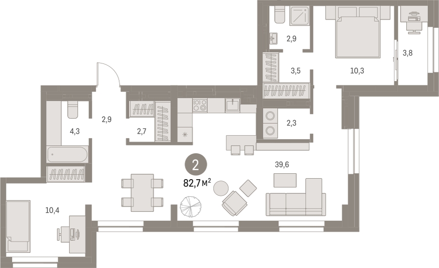 1-комнатная квартира с отделкой в ЖК Первый квартал на 5 этаже в 8 секции. Сдача в 1 кв. 2025 г.