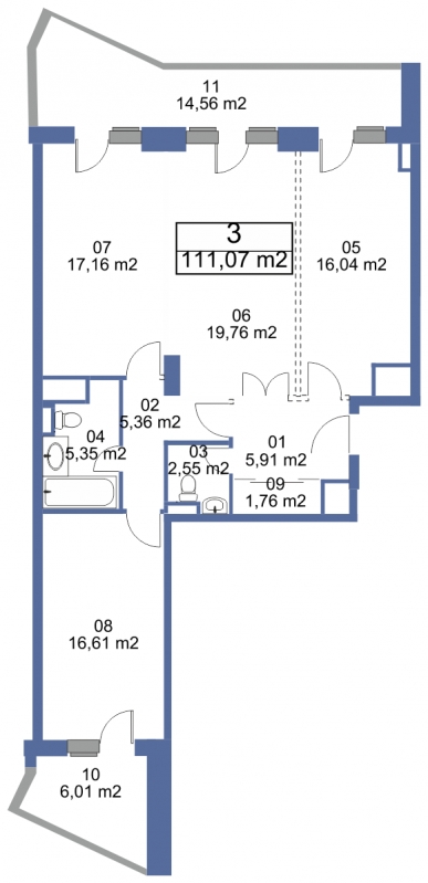 2-комнатная квартира с отделкой в ЖК Маяк на 40 этаже в 1 секции. Сдача в 2 кв. 2019 г.