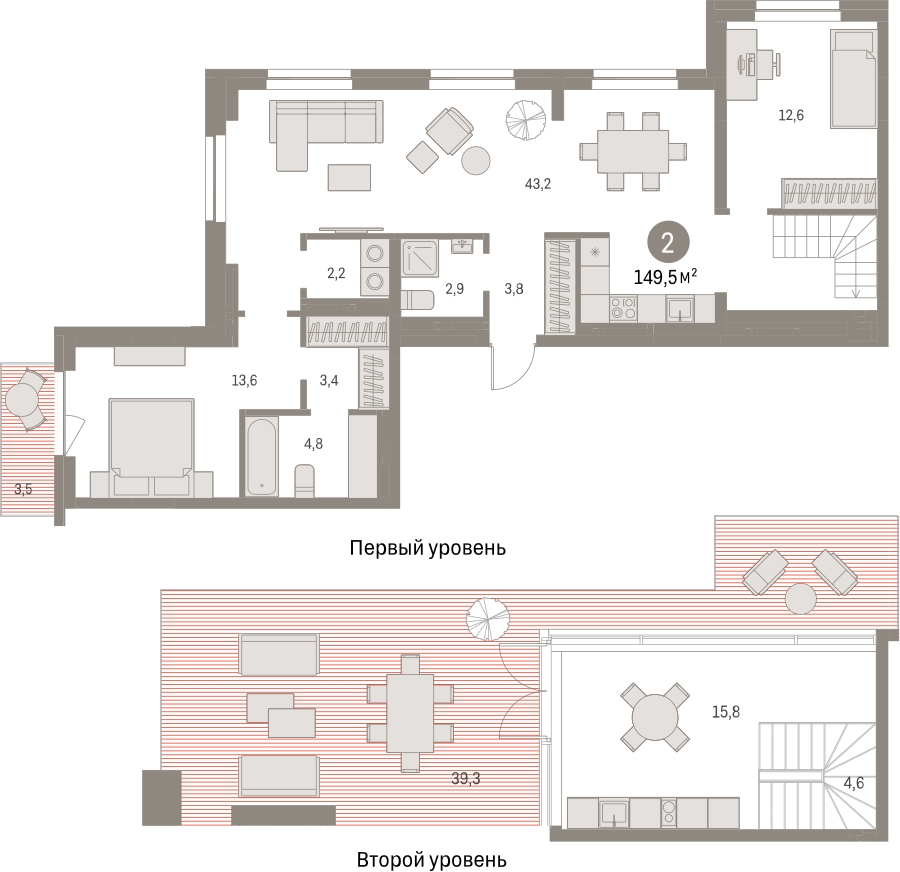 2-комнатная квартира с отделкой в ЖК Первый квартал на 3 этаже в 1 секции. Сдача в 1 кв. 2025 г.