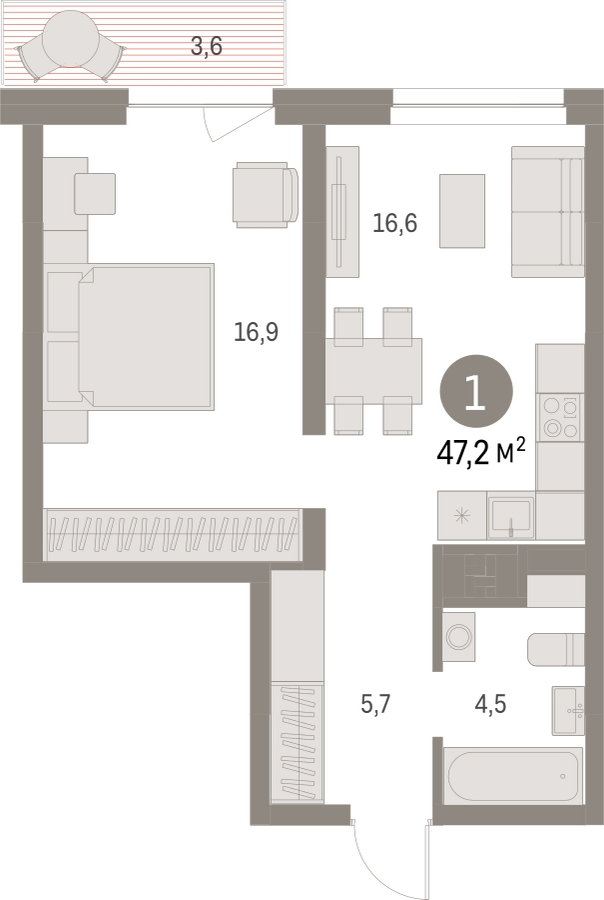 1-комнатная квартира (Студия) с отделкой в ЖК Саларьево Парк на 12 этаже в 2 секции. Сдача в 3 кв. 2026 г.