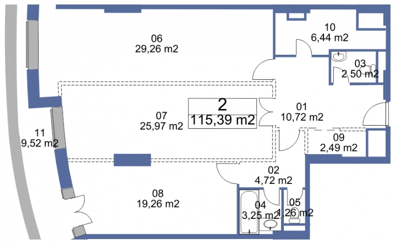 2-комнатная квартира с отделкой в ЖК Маяк на 4 этаже в 1 секции. Сдача в 2 кв. 2019 г.
