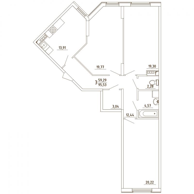 1-комнатная квартира в ЖК Грибовский лес на 2 этаже в 11Б1 секции. Сдача в 2 кв. 2020 г.