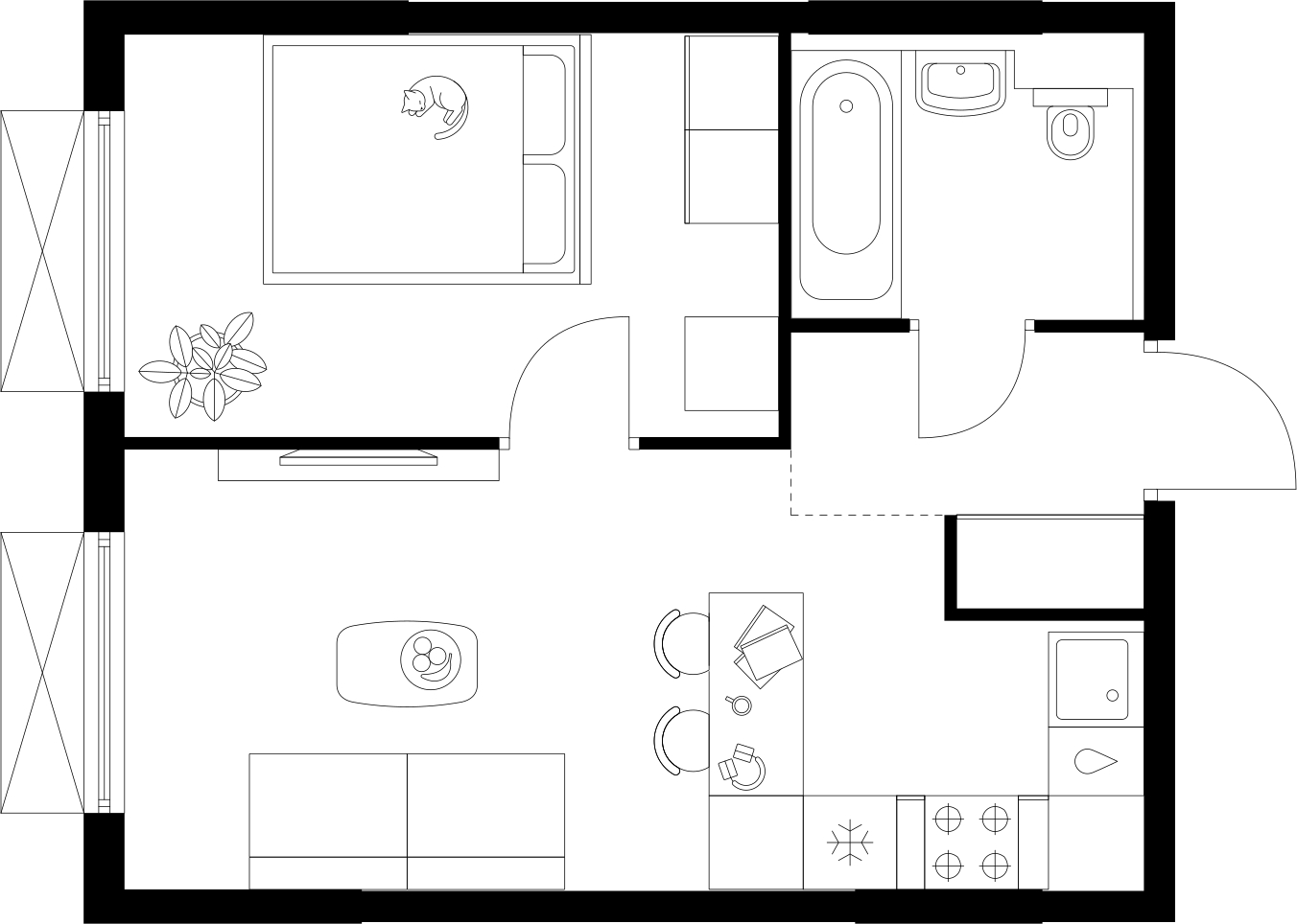 1-комнатная квартира с отделкой в ЖК Первый квартал на 5 этаже в 5 секции. Сдача в 1 кв. 2025 г.